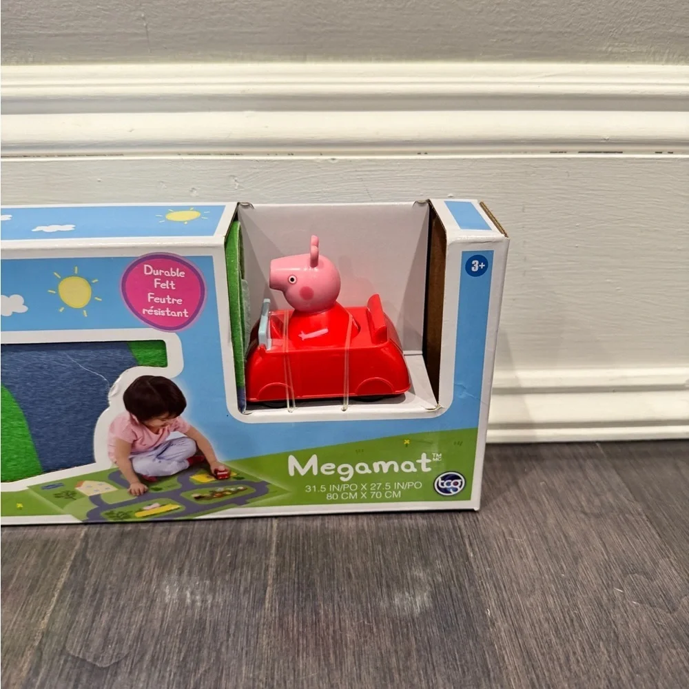 NWT Peppa Pig Megamat Car Playset - Blue and Green Girls Boys Kids Toddler